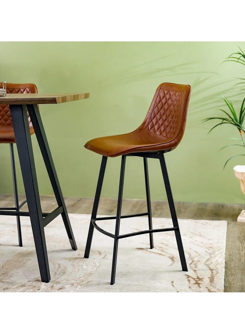 DANUBE HOME مجموعة من 2 كرسي طعام من جديون، كراسي طعام قوية ومتينة للمطبخ بتصميم عصري لأثاث غرفة المعيشة المنزلية وغرفة الطعام، الطول 49 سم × العرض 55 سم × الارتفاع 108.5 سم - خشب البلوط الطبيعي / البني - Image 2