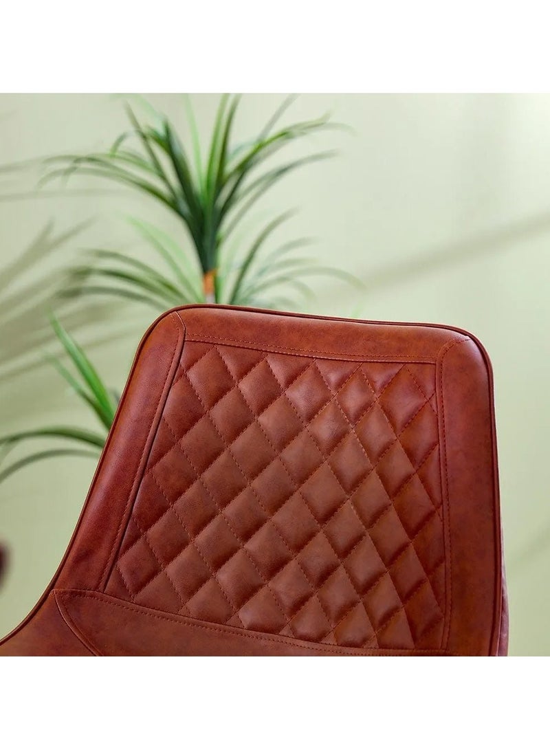 DANUBE HOME مجموعة من 2 كرسي طعام من جديون، كراسي طعام قوية ومتينة للمطبخ بتصميم عصري لأثاث غرفة المعيشة المنزلية وغرفة الطعام، الطول 49 سم × العرض 55 سم × الارتفاع 108.5 سم - خشب البلوط الطبيعي / البني - Image 3