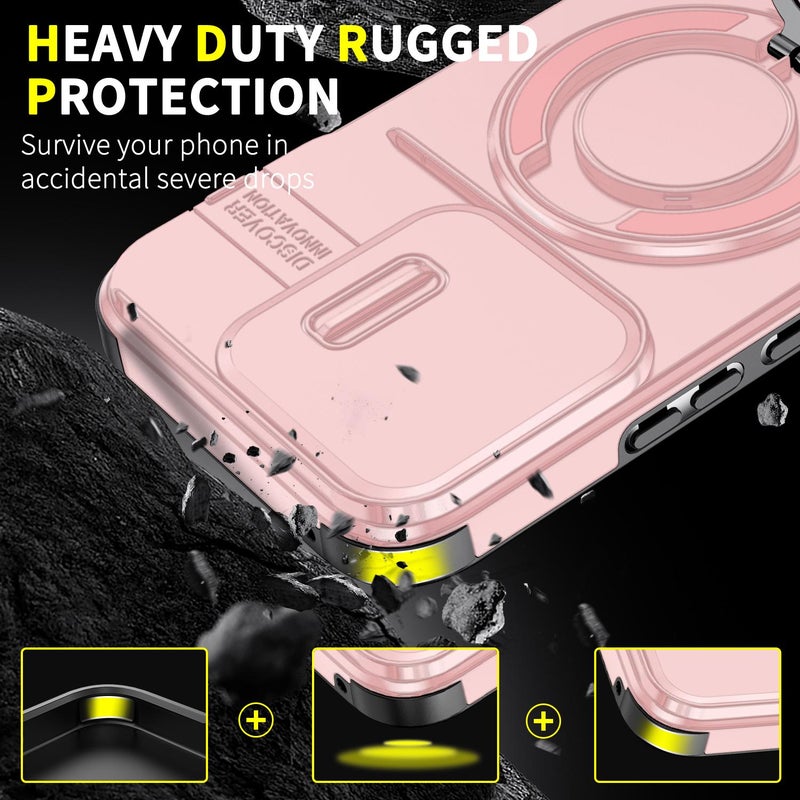 erorex For Honor 400 Lite Global Sliding Camshield Ring Holder Phone Case(Pink) - Image 2