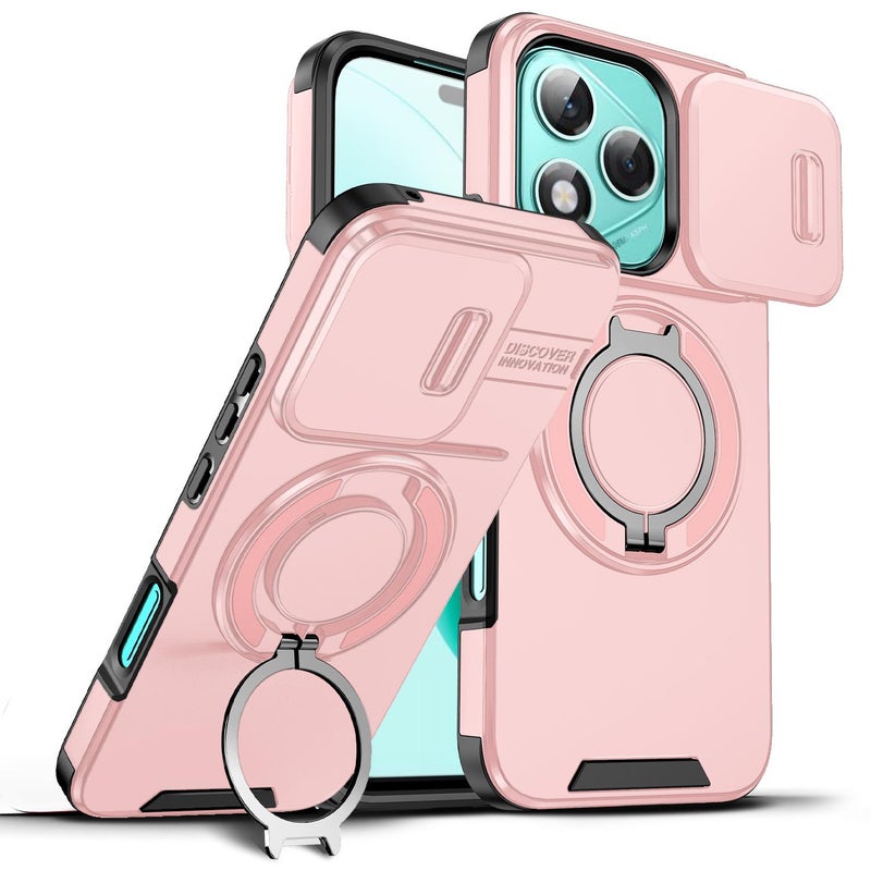 erorex For Honor 400 Lite Global Sliding Camshield Ring Holder Phone Case(Pink) - Image 1