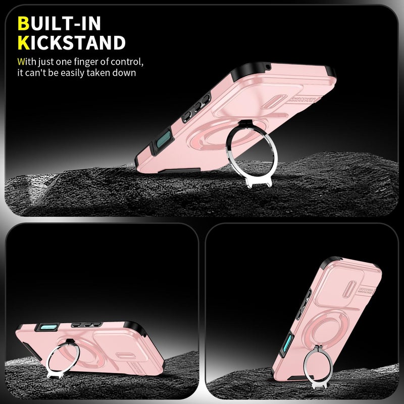 erorex For Honor 400 Lite Global Sliding Camshield Ring Holder Phone Case(Pink) - Image 4