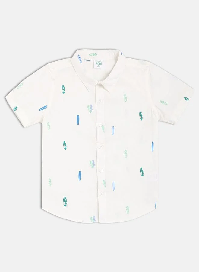 Miniklub Boys Printed Cotton Short Sleeve Shirt