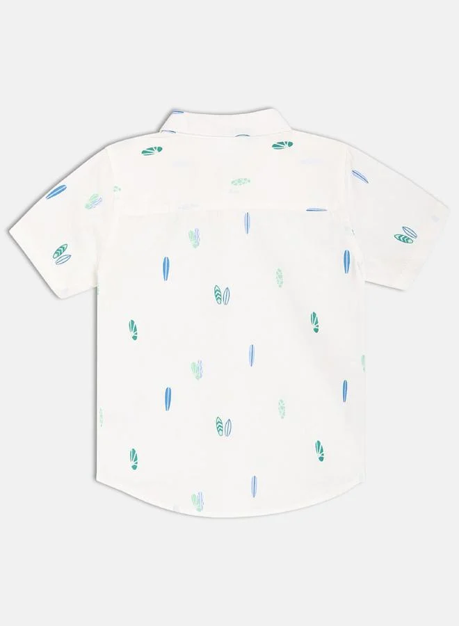 Miniklub Boys Printed Cotton Short Sleeve Shirt