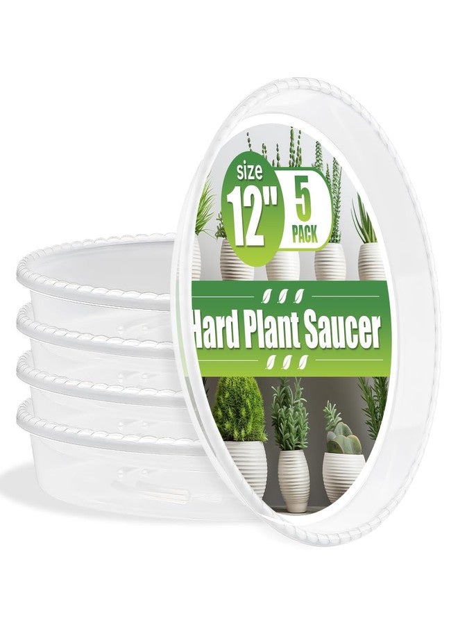 RooTrimmer 5 Pack Plant Saucer for Indoor Plants, 13 Inch Clear Plant Trays for Pots, Durable Plastic Flower Plant Pot Saucer, Heavy Duty Sturdy Plant Saucer Drip Trays for Pots - Image 1