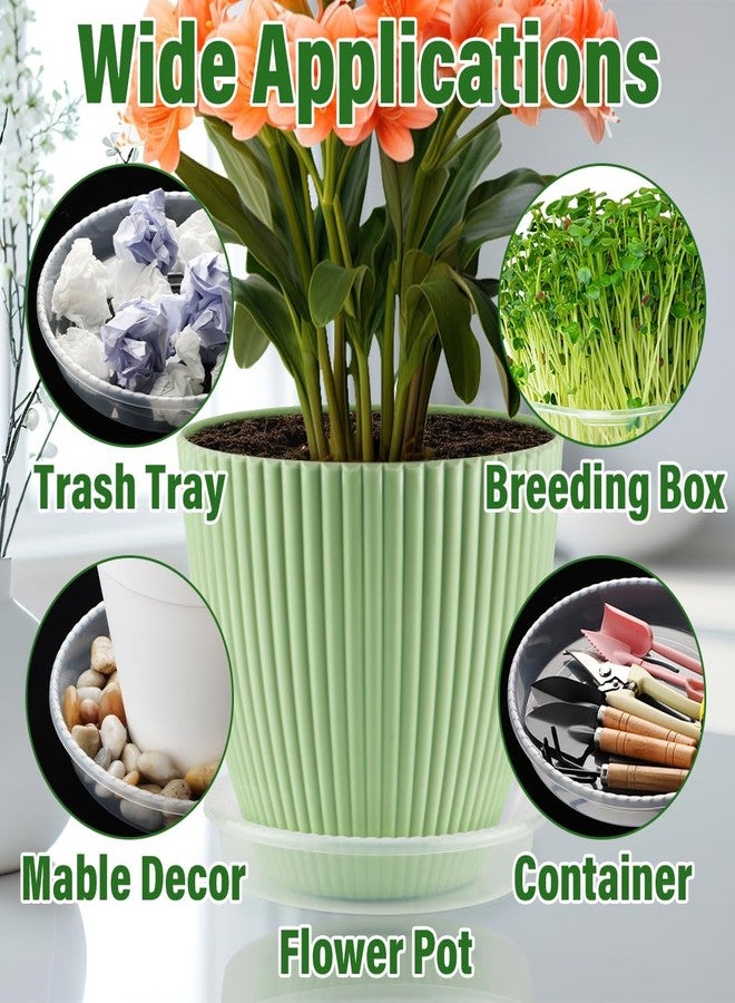 RooTrimmer 5 Pack Plant Saucer for Indoor Plants, 13 Inch Clear Plant Trays for Pots, Durable Plastic Flower Plant Pot Saucer, Heavy Duty Sturdy Plant Saucer Drip Trays for Pots - Image 5