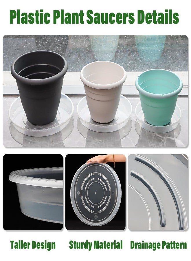 RooTrimmer 5 Pack Plant Saucer for Indoor Plants, 13 Inch Clear Plant Trays for Pots, Durable Plastic Flower Plant Pot Saucer, Heavy Duty Sturdy Plant Saucer Drip Trays for Pots - Image 4