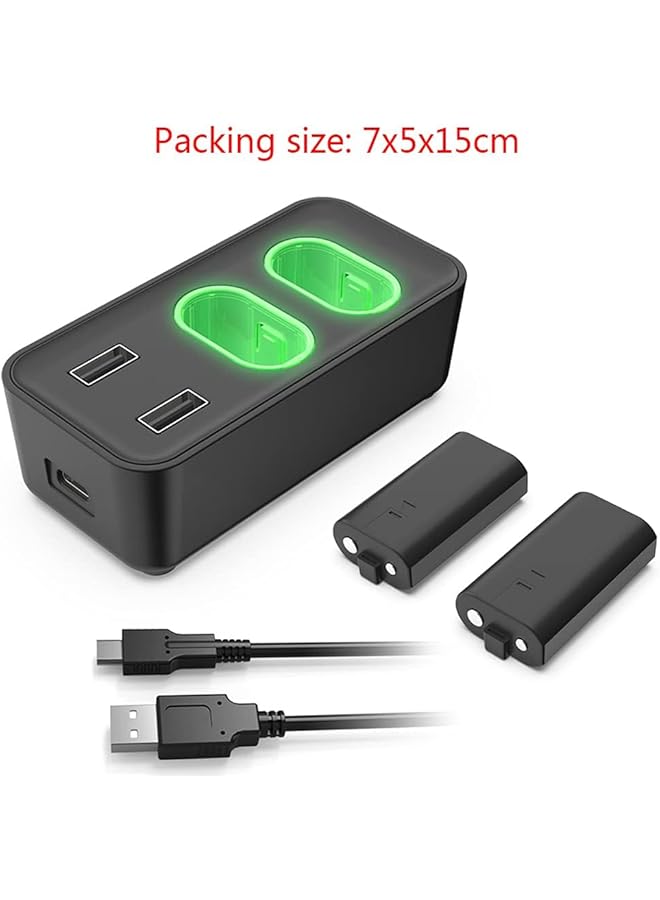 NALACAL Charger For Xbox Controller Battery Pack 2 X 800Mah Rechargeable Batteries Usb Charging Station For Xbox Series X Series S Xbox One Controllers Accessories Kit  - Image 3