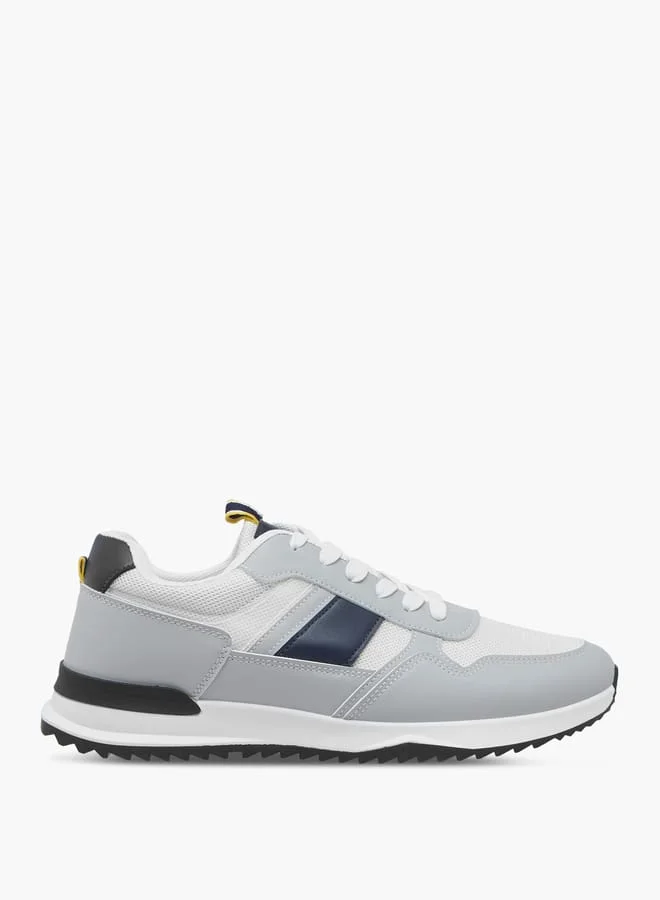 Men Panelled Sneakers with Lace-Up Closure