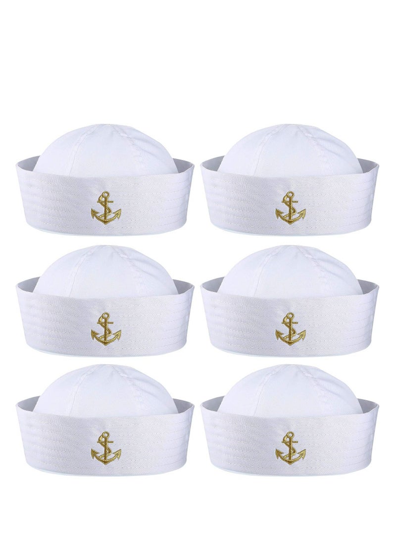 SYOSI - SYOSI 6 Pieces Sailor Hat Captain Navy Hat Blue with White Sail Hats for Adult Sailor Costume, Kid Navy Costume Accessory, Dressing Up Party - Image 1