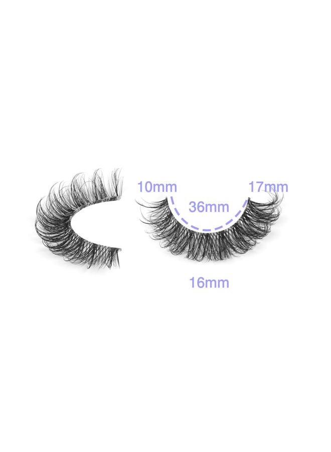 wiwoseo Eyelashes Clear Band Natural Wispy Fluffy Lashes Natural Look Russian Strip Lashes 3D Effect 16MM Cat Eye Lashes that Look Like Extensions False Lashes 10 Pairs Pack - Image 3