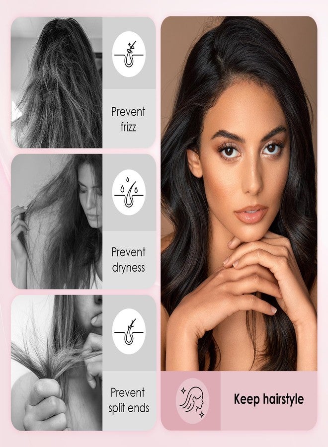 قبعة نوم ساتان قابلة للعكس للنساء، قبعة نوم ساتان ناعمة مزدوجة الطبقات مع شريط مطاطي قابل للتعديل، قبعة نوم حريرية للشعر تقلل من التجعد (جلد أحمر + وردي) - Image 4