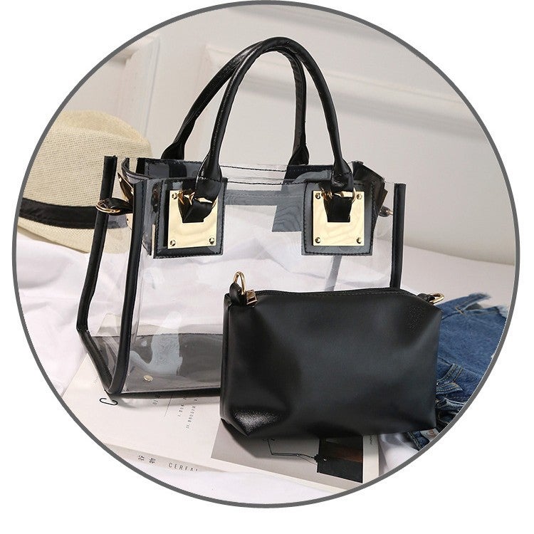 حقيبة كتف نسائية شفافة من PVC - Image 3