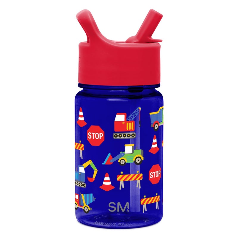 Simple Modern Kids Water Bottle Plastic BPA-Free Tritan Cup with Leak Proof Straw Lid | Reusable and Durable for Toddlers, Boys | Summit Collection | 12oz, Under Construction - Image 1