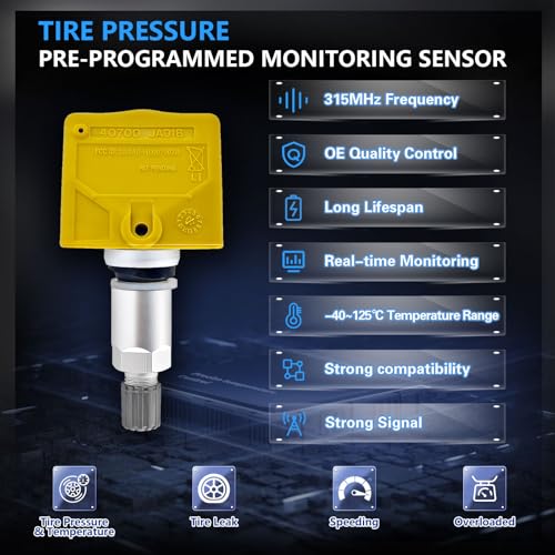 POHILA Set of 4 TPMS Sensor, Tire Pressure Monitoring System Sensor for Nissan Maxima 350z Altima Versa Infiniti Replaces 40700-JA01B 407001AA0B 40700JA01C 315MHZ - Image 2