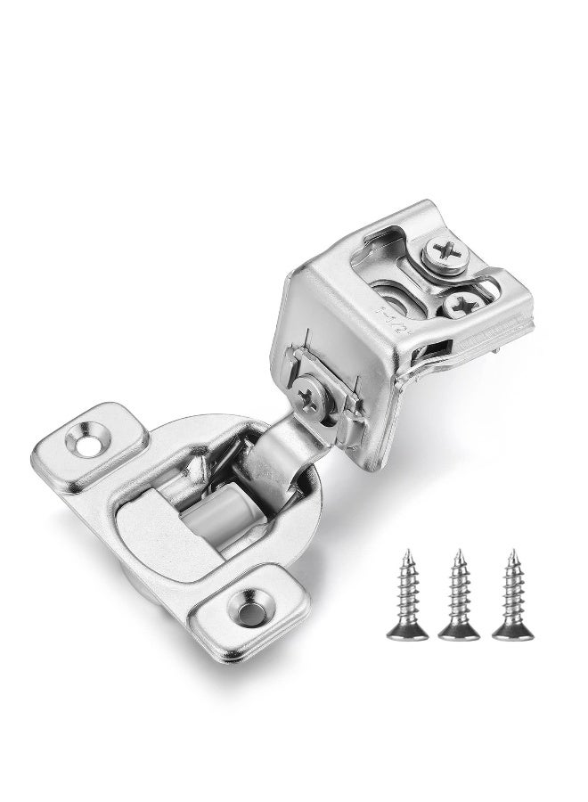 4 Pack Cabinet Door Buffer Hinges, Soft Close Cabinet Hinges, Hidden Kitchen Cabinet Hinges for Face Frame Door with Screws (American Style) - Image 1