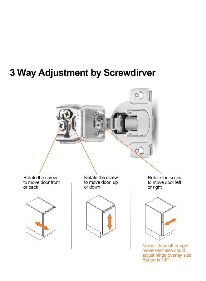 4 Pack Cabinet Door Buffer Hinges, Soft Close Cabinet Hinges, Hidden Kitchen Cabinet Hinges for Face Frame Door with Screws (American Style) - Image 2