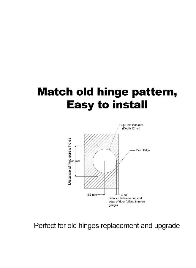 4 Pack Cabinet Door Buffer Hinges, Soft Close Cabinet Hinges, Hidden Kitchen Cabinet Hinges for Face Frame Door with Screws (American Style) - Image 3