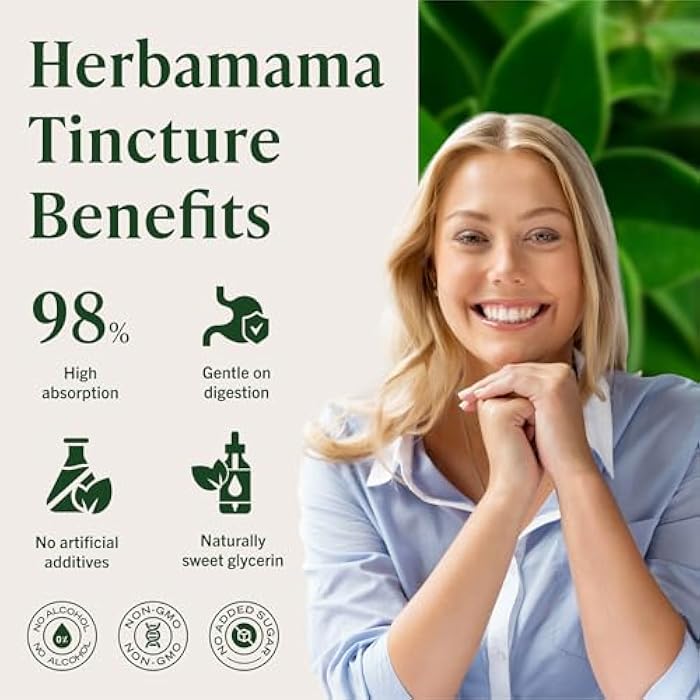 HERBAMAMA Gymnema Sylvestre Drops - Vegan Antioxidant & Overall Support with Gymnema Leaf Extract Tincture - Non-GMO, Alcohol & Sugar-Free Liquid Gurmar Supplement, 84-Day Supply - Image 5