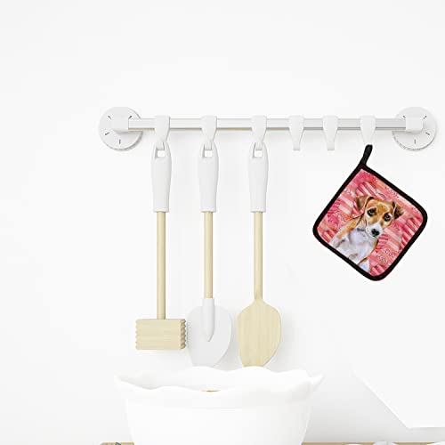 Caroline's Treasures BB9800PTHD Jack Russell Terrier #2 Love Pair of Pot Holders, Red Kitchen Heat Resistant Pot Holders Sets Oven Hot Pads for Cooking Baking BBQ, 7 1/2 x 7 1/2 - Image 3