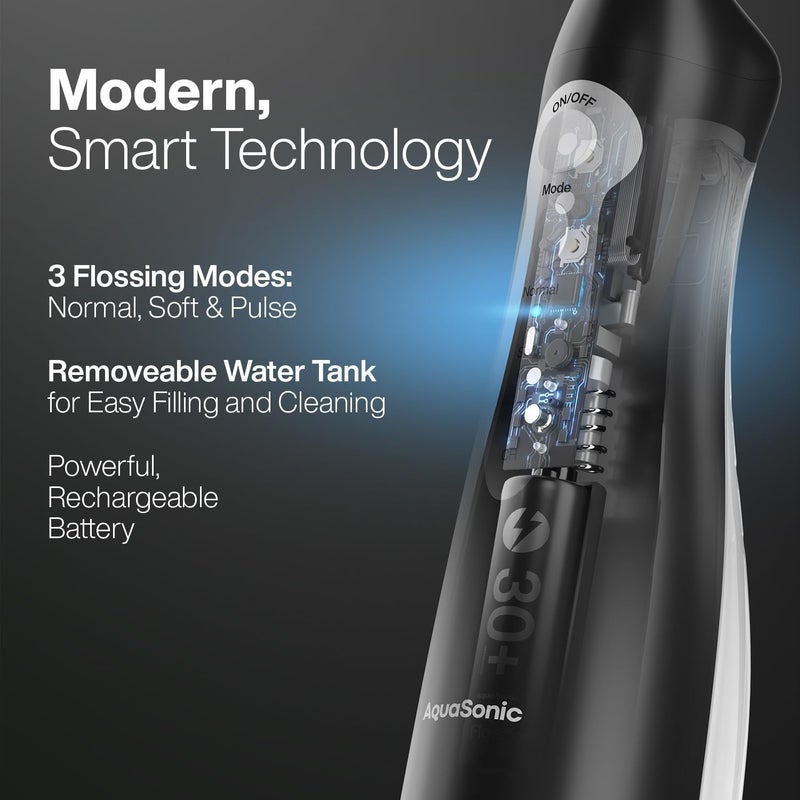 Aquasonic - Water Flosser | Cordless Rechargeable Flosser for Teeth Cleaning | Waterproof Aqua Flosser, Portable Oral Irrigator for Dental Cleaning with 5 Jet Tips | Braces, Home & Travel - Image 4