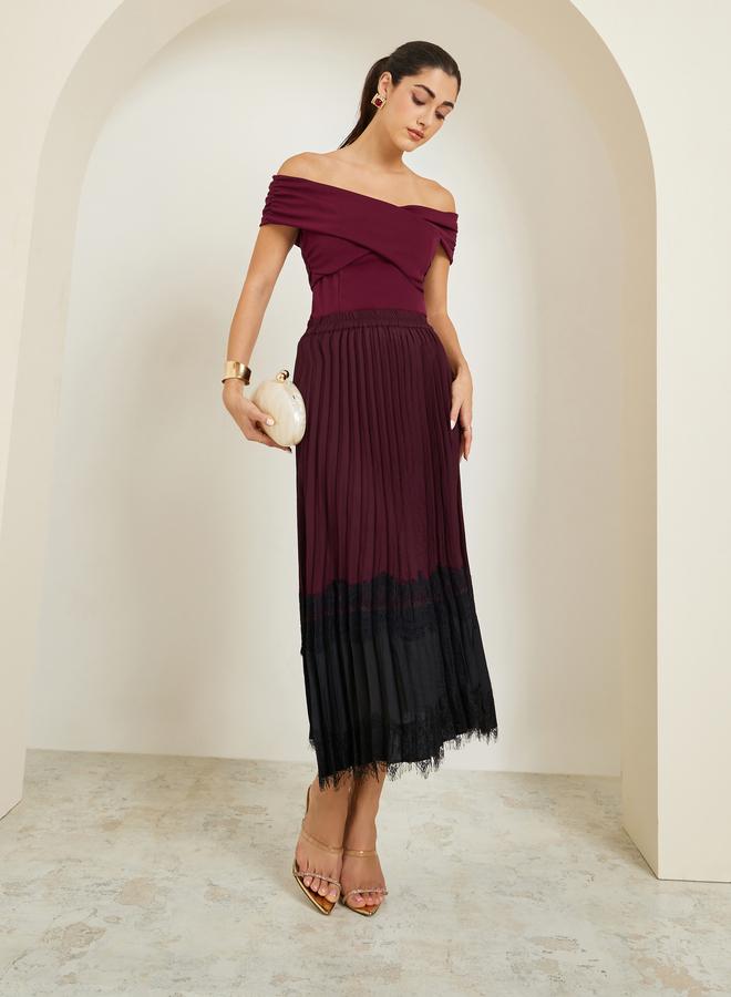 ستايلي بلوزة محبوكة بأكتاف مكشوفة - Image 2