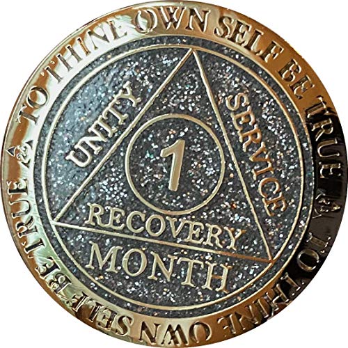 RecoveryChip 1 Month AA Medallion Reflex Silver Glitter And Gold Plated 30 Day Chip - Image 3
