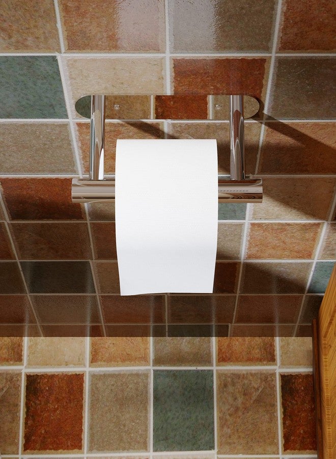 Ruacq Self Adhesive Toilet Paper Holder Polished Double Post Pivoting Tissue Holders Roll Holder Hangers Bathroom Tissue Roll Holder SUS 304 Stainless Steel Modern Wall Mounted or Self-Adhesive - Image 3