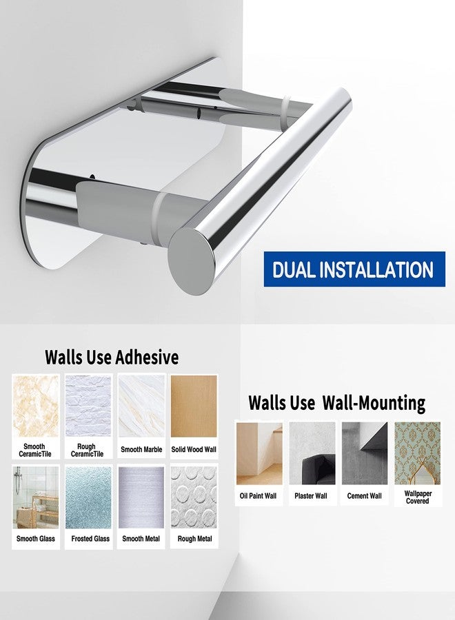 Ruacq Self Adhesive Toilet Paper Holder Polished Double Post Pivoting Tissue Holders Roll Holder Hangers Bathroom Tissue Roll Holder SUS 304 Stainless Steel Modern Wall Mounted or Self-Adhesive - Image 4