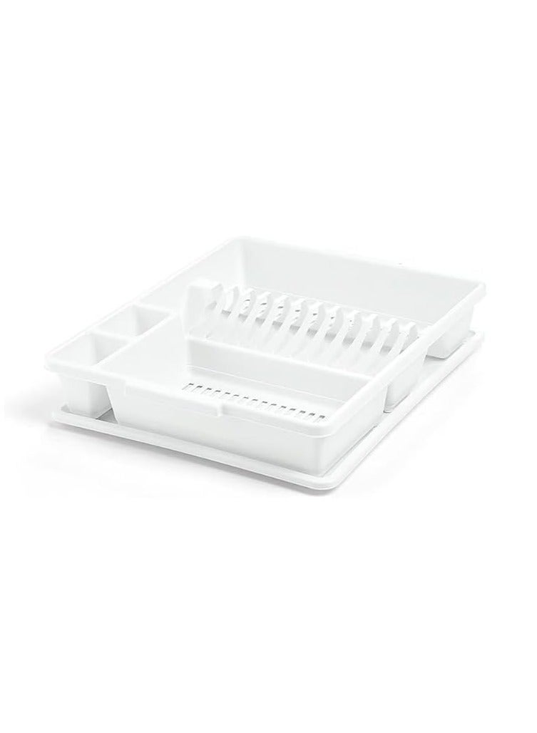 Master Gold Plastic Dish Drainer 47.5x38.5x8.5cm with Drain Tray | Practical Kitchen Utensil Dish Organizer | Dish Rack for Drying Dishes, Spoons and Knives – Suitable for Small and Large Kitchens - Image 1