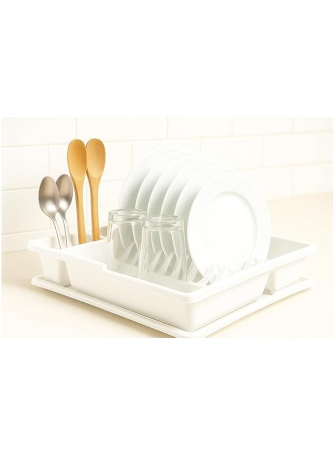 Master Gold Plastic Dish Drainer 47.5x38.5x8.5cm with Drain Tray | Practical Kitchen Utensil Dish Organizer | Dish Rack for Drying Dishes, Spoons and Knives – Suitable for Small and Large Kitchens - Image 2