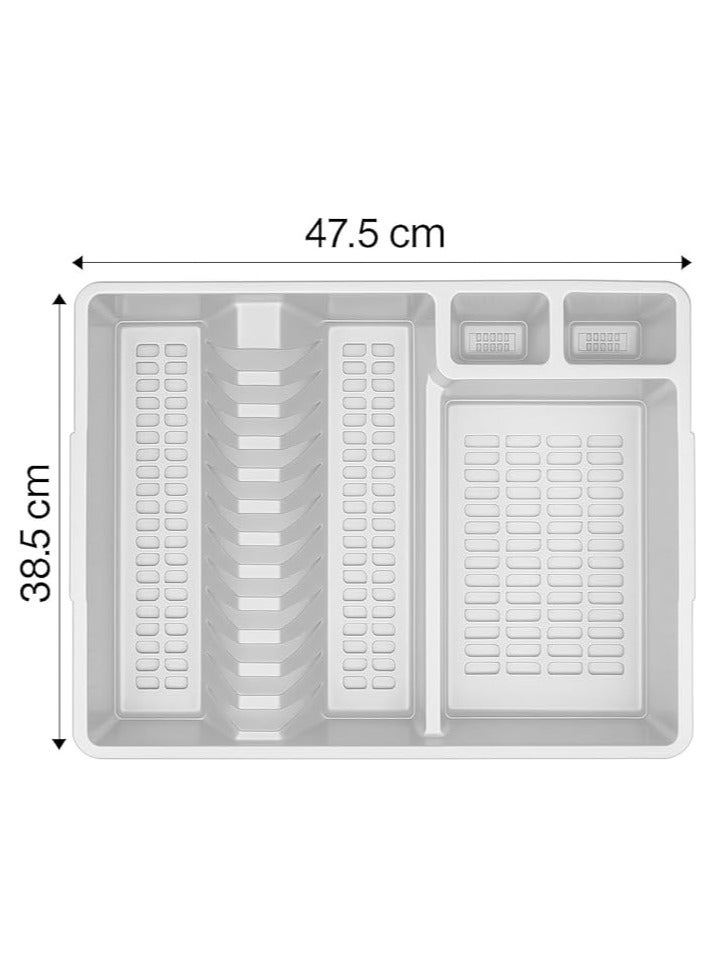 Master Gold Plastic Dish Drainer 47.5x38.5x8.5cm with Drain Tray | Practical Kitchen Utensil Dish Organizer | Dish Rack for Drying Dishes, Spoons and Knives – Suitable for Small and Large Kitchens - Image 3