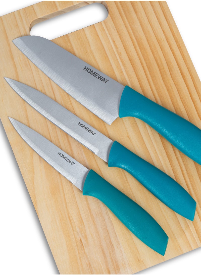 Homeway Homeway 5pcs Stainless Steel Knife Set with Cutting Board – Durable and Complete Kitchen Set  - Image 2