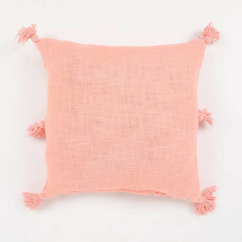 pepme pepme Tufted Cushion Cover Rainbow Shape Tassles Pink 16x16  - Image 5