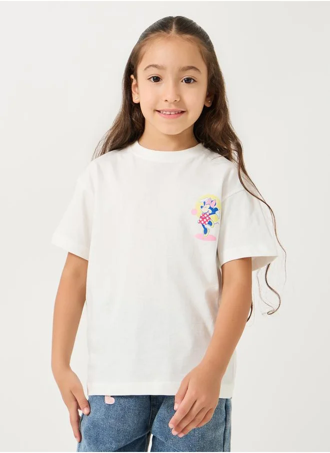ستايلي Over size Minnie T-shirt with front and back graphic