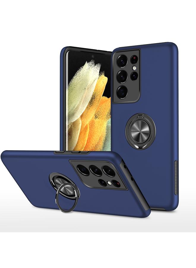 The Bros Case For Samsung Galaxy S21 Ultra 5G PC + TPU Shockproof Magnetic Protective Case with Invisible Ring Holder