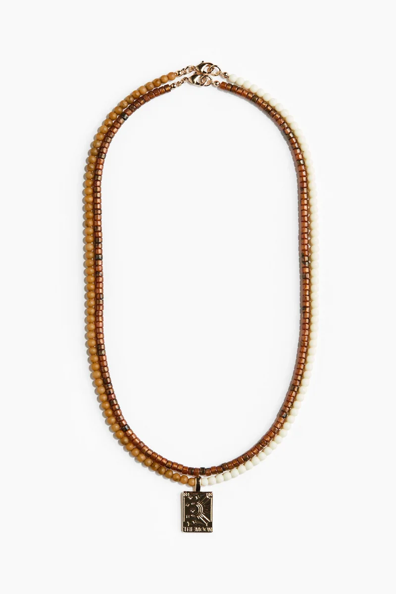 اتش اند ام قلادة مزينة بحبات الخرز- عبوة من قطعتين