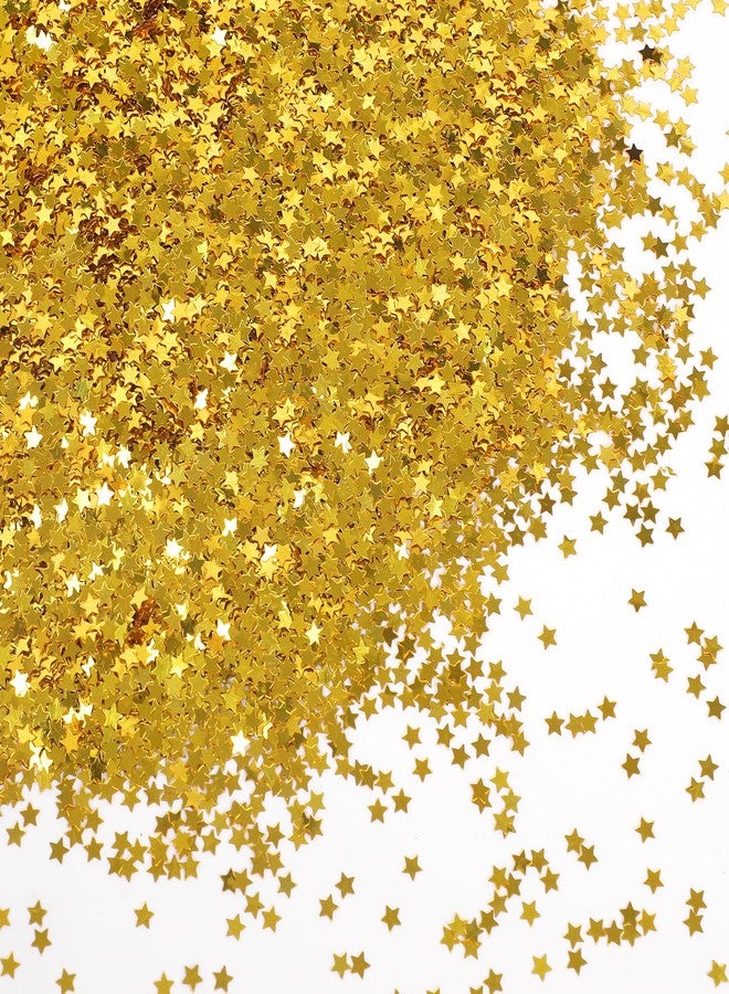 STEFORD 150g Gold Star Confetti, 6mm Glitter Stars Shiny Gold Table Confetti Metallic Sequin Sprinkle Stars for Baby Shower Wedding Christmas Valentine Party Decorations - Image 1