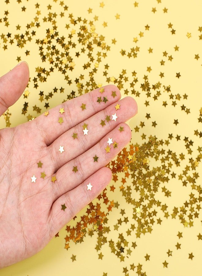 STEFORD 150g Gold Star Confetti, 6mm Glitter Stars Shiny Gold Table Confetti Metallic Sequin Sprinkle Stars for Baby Shower Wedding Christmas Valentine Party Decorations - Image 4