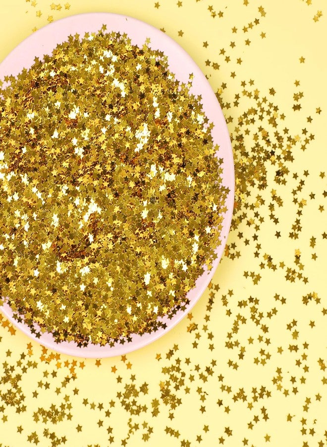 STEFORD 150g Gold Star Confetti, 6mm Glitter Stars Shiny Gold Table Confetti Metallic Sequin Sprinkle Stars for Baby Shower Wedding Christmas Valentine Party Decorations - Image 2
