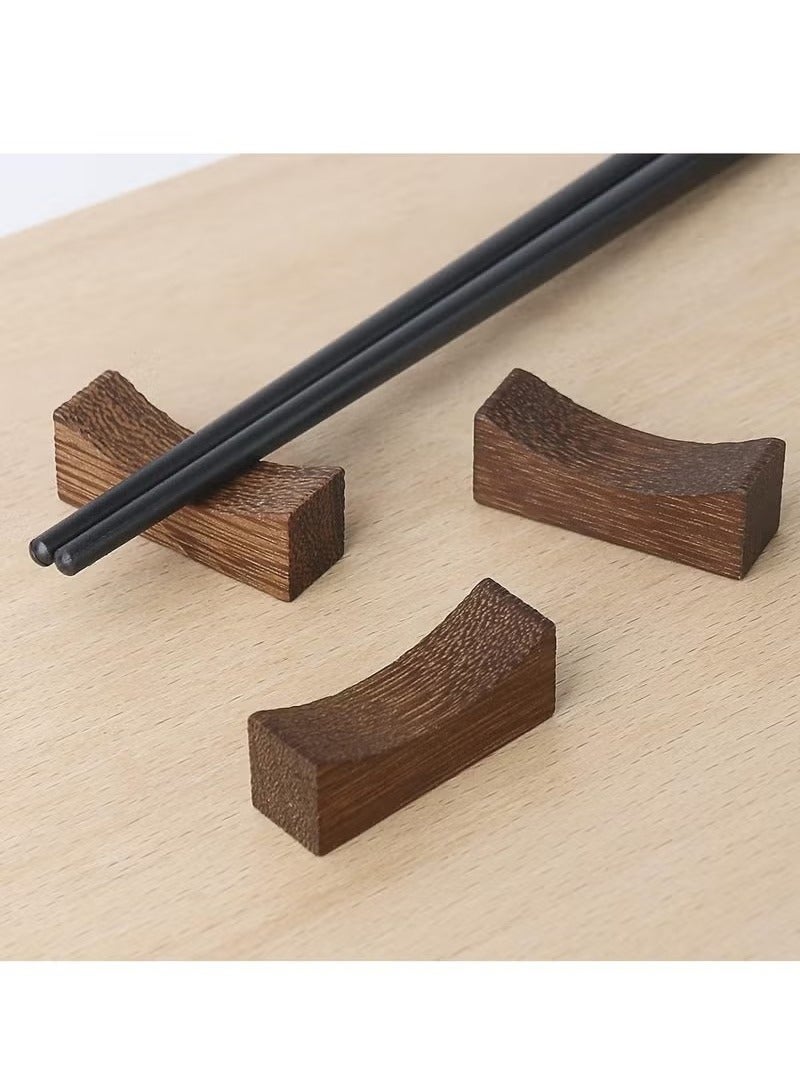 10PCS Wooden Chopstick Rests and Holders for Home, Hotel, Resta, urant Natural Premium Chopsticks Holders, Spoon Fork Knife Stand Rack Set  - Image 4