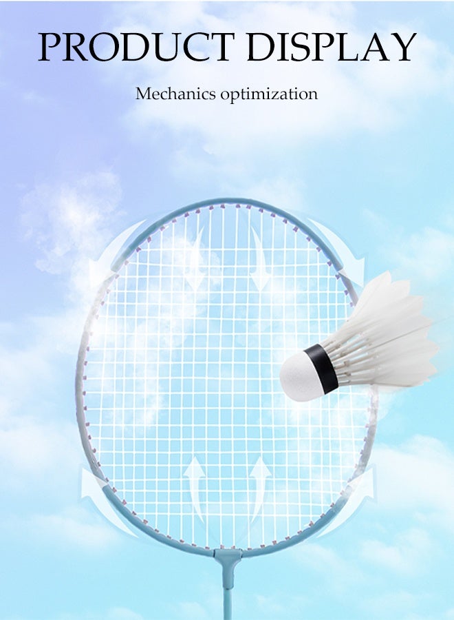 DUNISO Badminton Rackets Set 2 Player Badminton Rackets Lightweight Badminton Racquet with Carrying Bag and 3 Shuttlecocks Upgrade Adult Badminton Racket Set Badminton Backyard Games for Outdoor,Garden,Beach - Image 5