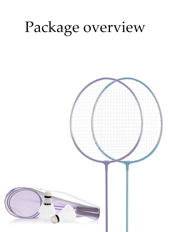 DUNISO Badminton Rackets Set 2 Player Badminton Rackets Lightweight Badminton Racquet with Carrying Bag and 3 Shuttlecocks Upgrade Adult Badminton Racket Set Badminton Backyard Games for Outdoor,Garden,Beach - Image 3