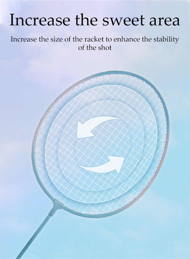 DUNISO Badminton Rackets Set 2 Player Badminton Rackets Lightweight Badminton Racquet with Carrying Bag and 3 Shuttlecocks Upgrade Adult Badminton Racket Set Badminton Backyard Games for Outdoor,Garden,Beach - Image 2