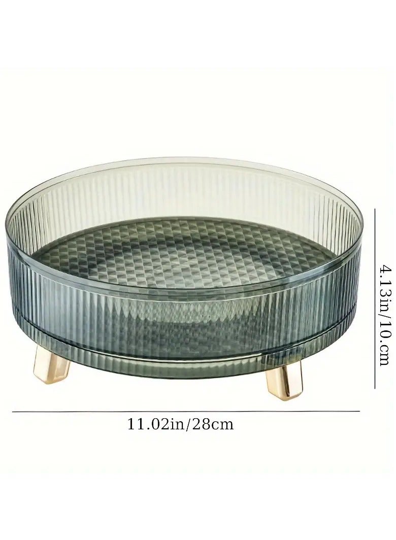 أوريتي 1pc منظم المكياج الدوارة ، 360 منظم المكياج الدوارة مع حصيرة ، منظم العطور الدوارة واضحة ، منظم الدوران السعة الكبيرة للحمام ، للغرور ، كونترتوب ، المطبخ - Image 4