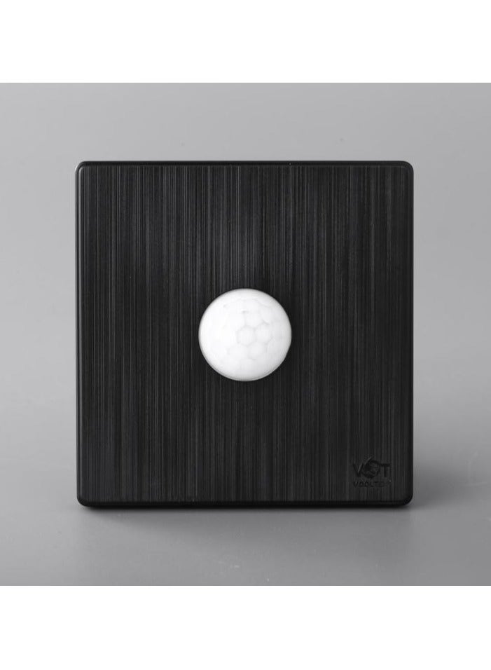 Vooltex Voltix Smart Motion Sensor Switch Black – Piano Style PIR Motion Activated Home Security & Corridor Sensor Switch, Stylish Black Finish - Image 1