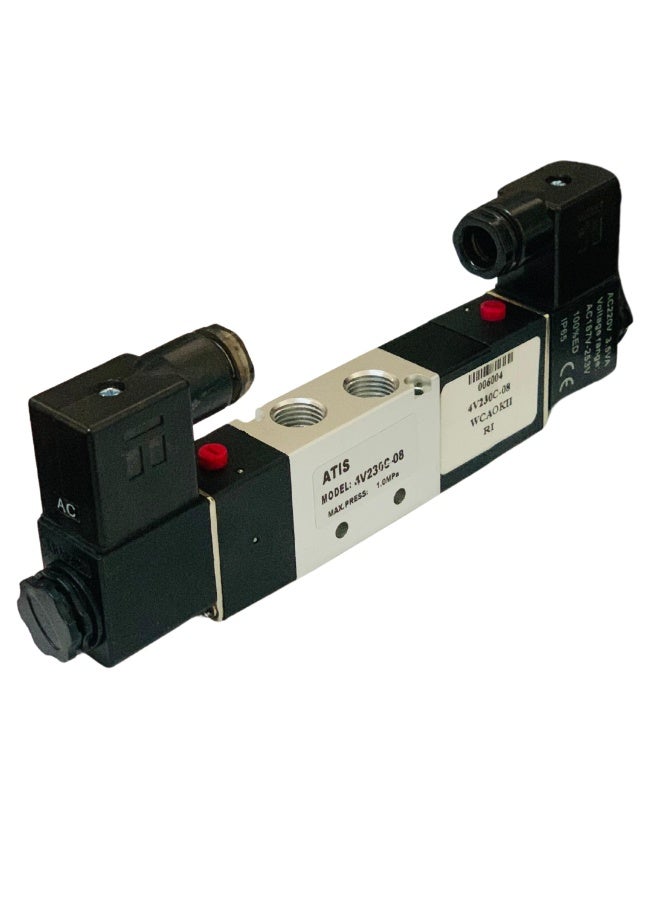 4V230C-08 5/3" Mid Position Closed 1/4" Pneumatic Solenoid Valve AC 220V / AC 110V / AC 24V / DC 24V  - Image 5