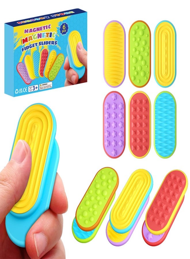 Kizcmvre Sensory Fidget Magnet Toys,Textured Silicone Magnetic Sliders for Autism & ADHD,Quiet Stress Relief Sensory Toy for Adults Office Desk / Travel Classroom Must Haves (6 Pack). - Image 1