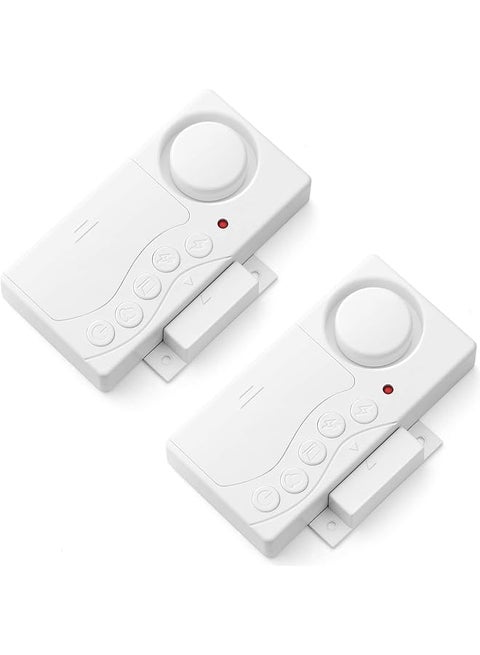 Freezer Alarm With Adjustable Delay - Wireless Fridge Door Sensor Chime, Loud 108dB, 3/15/30/60 Seconds, 4-in-1, 2 Pack