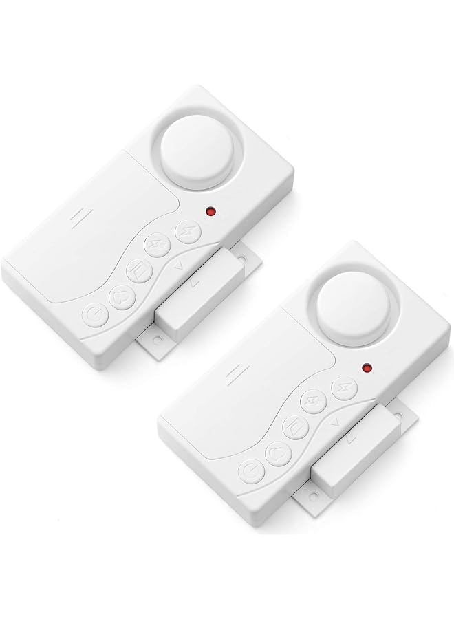 Freezer Alarm With Adjustable Delay - Wireless Fridge Door Sensor Chime, Loud 108dB, 3/15/30/60 Seconds, 4-in-1, 2 Pack