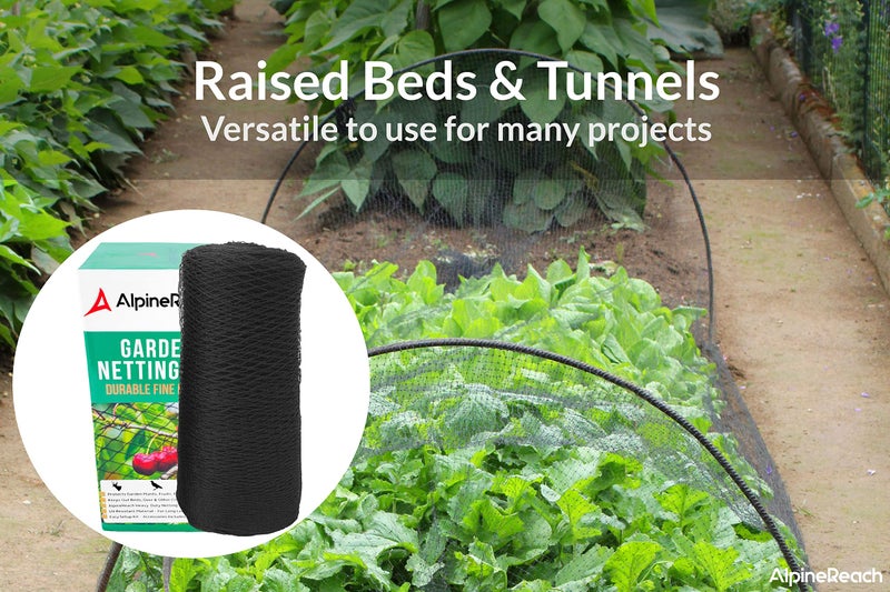 AlpineReach Garden Netting 7.5 x 100 ft Heavy Duty Bird Net, Deer, Plant Protection Extra Strong Woven Mesh, Reusable Kit with Zip Ties, Animal Fencing for Fruits Trees, Black - Image 4